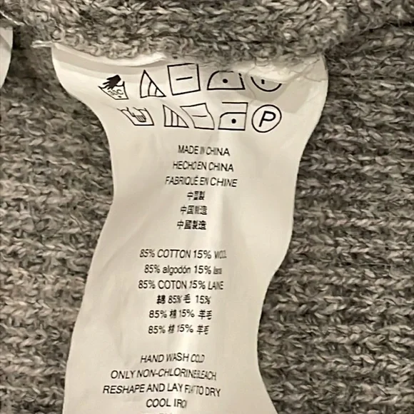 Michael Kors Grey Waffle Knit Sweater XL Cotton Wool Blend GUC Classic Designer - Picture 5 of 5